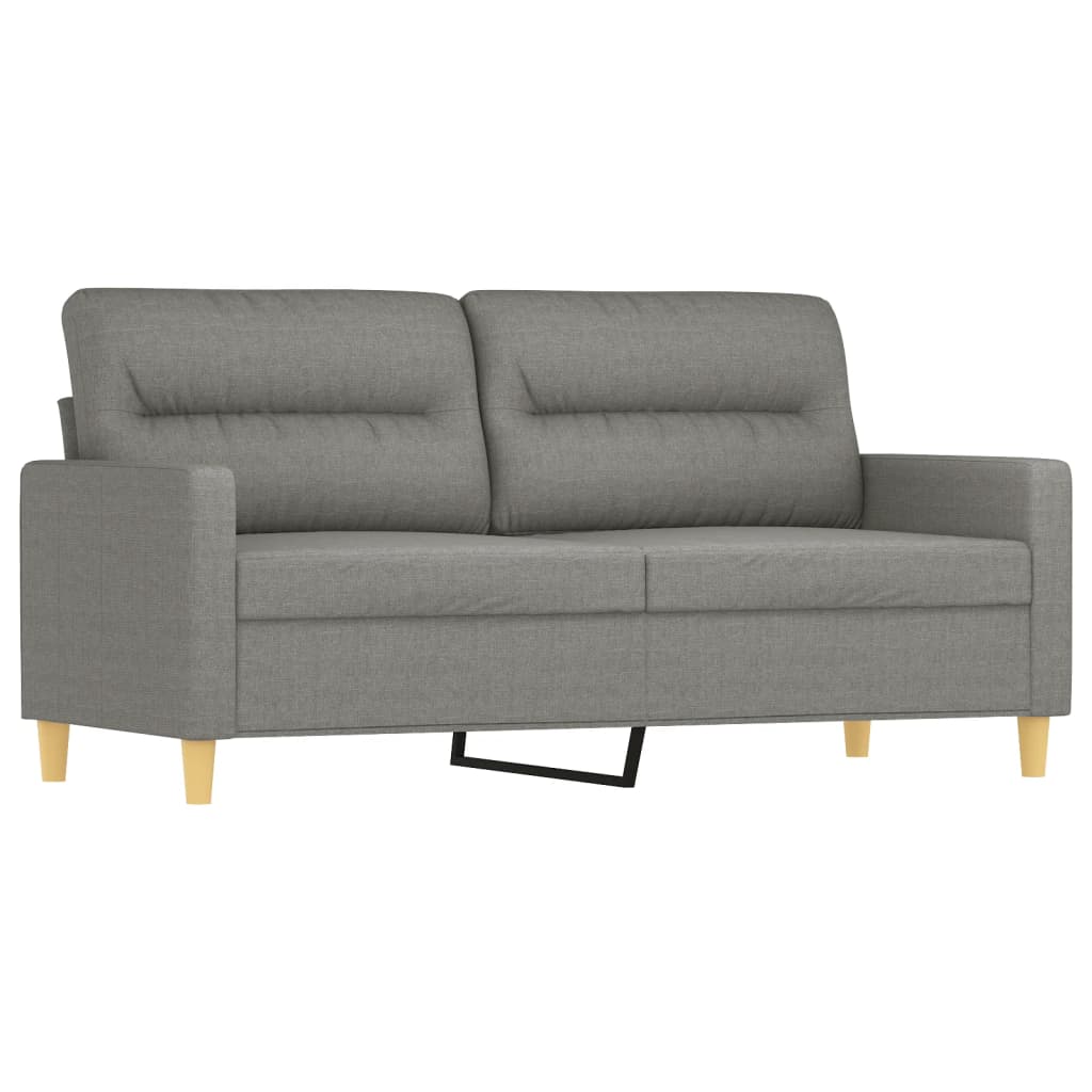 3 Piece Sofa Set with Throw Pillows&Cushions Dark Grey Fabric