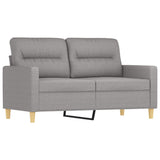2 Piece Sofa Set with Throw Pillows&Cushions Light Grey Fabric