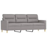 2 Piece Sofa Set with Throw Pillows&Cushions Light Grey Fabric