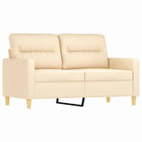 2 Piece Sofa Set with Throw Pillows&Cushions Cream Fabric