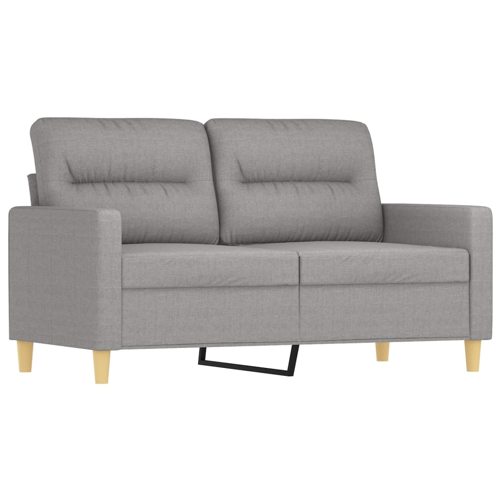 3 Piece Sofa Set with Throw Pillows&Cushions Light Grey Fabric