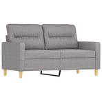 3 Piece Sofa Set with Throw Pillows&Cushions Light Grey Fabric
