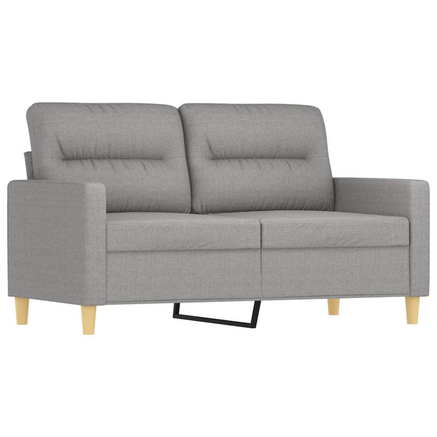 3 Piece Sofa Set with Throw Pillows&Cushions Light Grey Fabric
