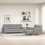 3 Piece Sofa Set with Throw Pillows&Cushions Light Grey Fabric