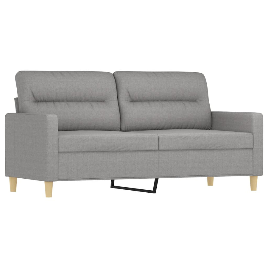 3 Piece Sofa Set with Throw Pillows&Cushions Light Grey Fabric