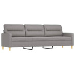 3 Piece Sofa Set with Throw Pillows&Cushions Light Grey Fabric