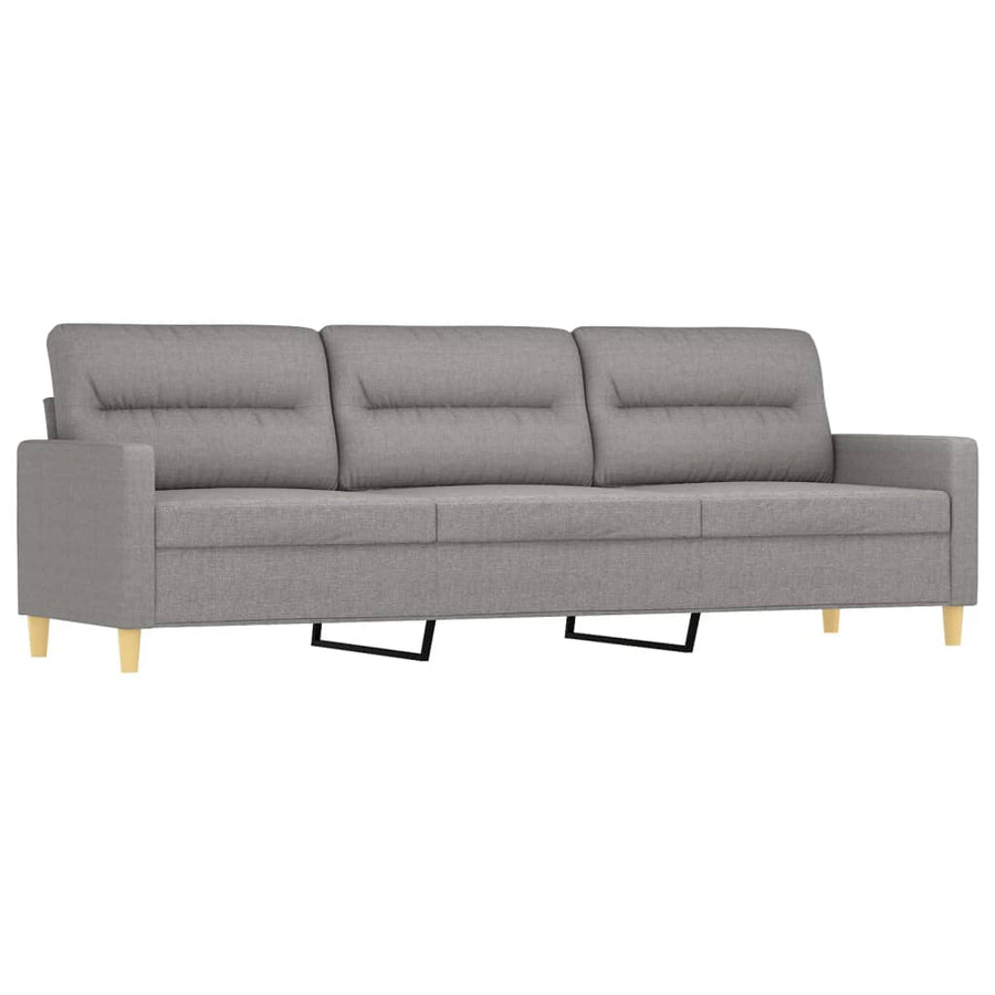 3 Piece Sofa Set with Throw Pillows&Cushions Light Grey Fabric
