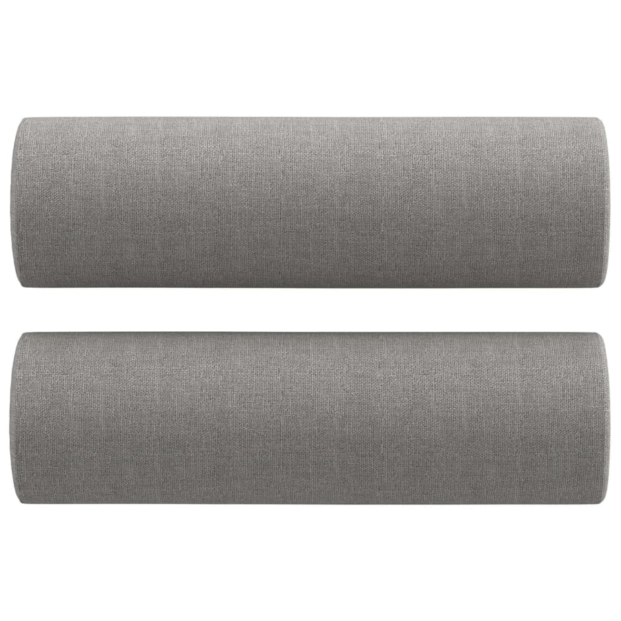 3 Piece Sofa Set with Throw Pillows&Cushions Light Grey Fabric