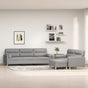 3 Piece Sofa Set with Throw Pillows&Cushions Light Grey Fabric