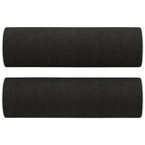 3 Piece Sofa Set with Throw Pillows&Cushions Black Fabric - Rear View