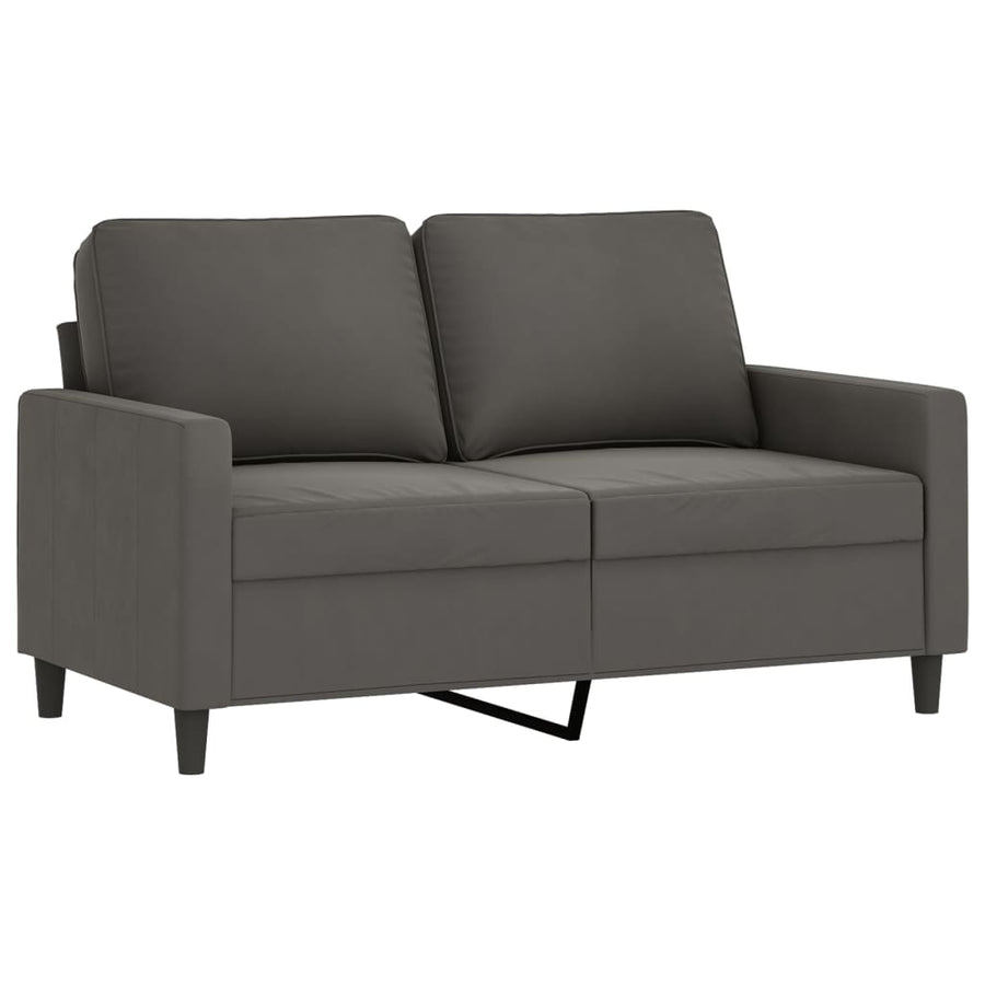 4 Piece Sofa Set with Cushions Dark Grey Velvet