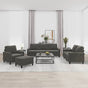 4 Piece Sofa Set with Cushions Dark Grey Velvet