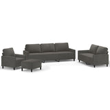 4 Piece Sofa Set with Cushions Dark Grey Velvet