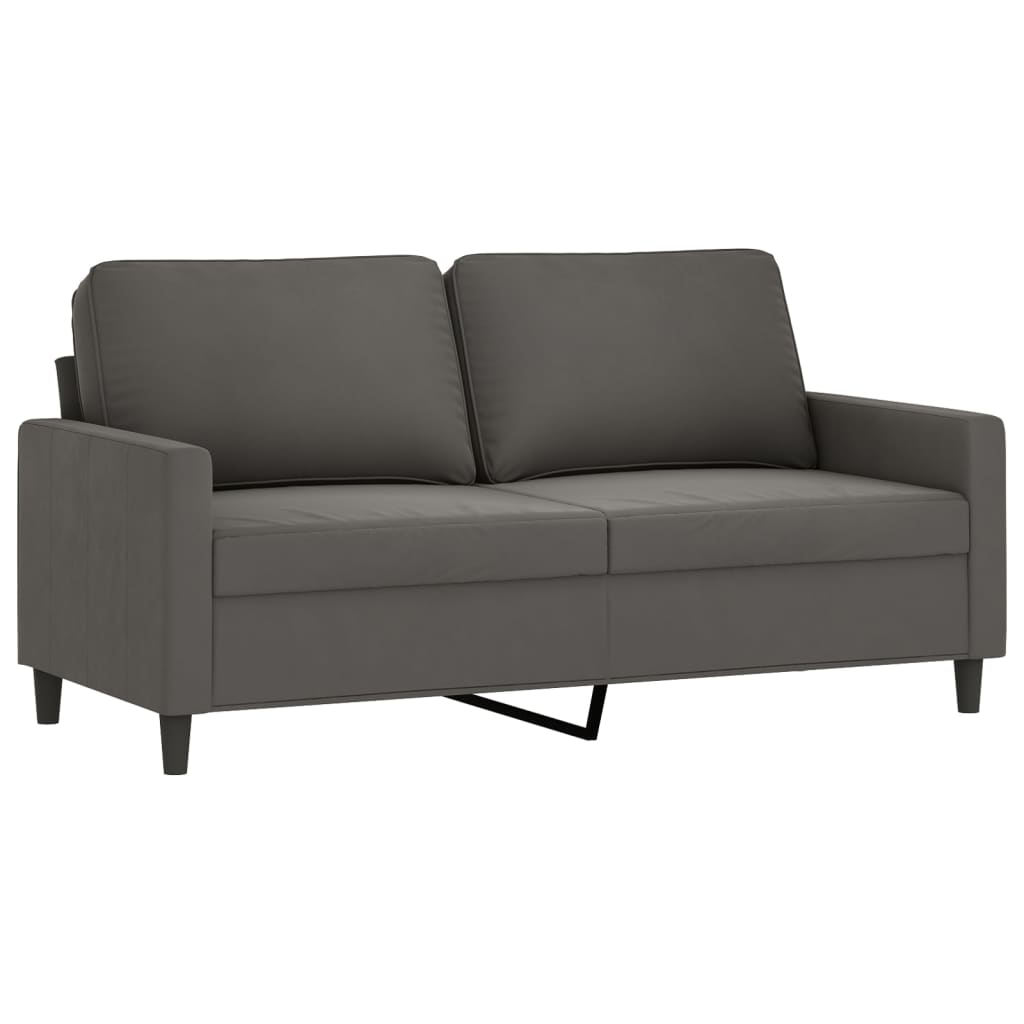 4 Piece Sofa Set with Cushions Dark Grey Velvet