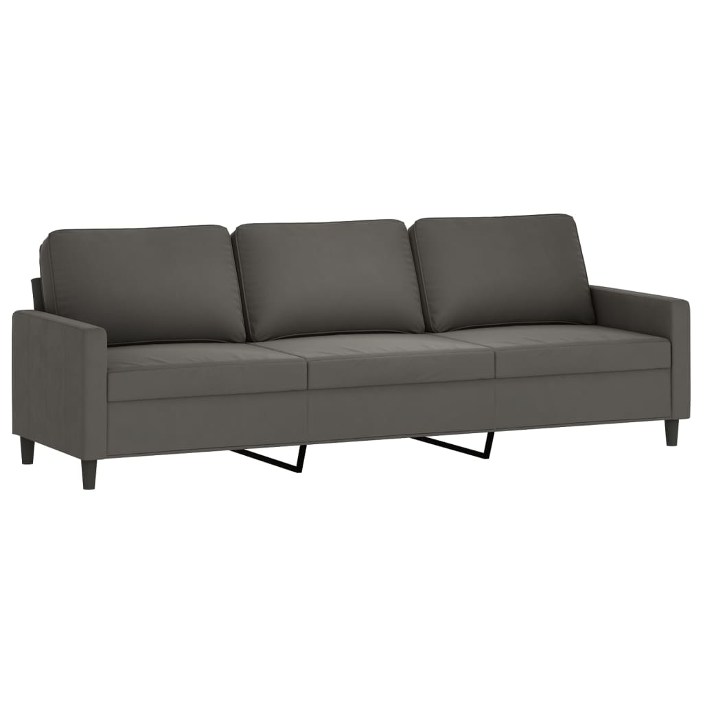 4 Piece Sofa Set with Cushions Dark Grey Velvet