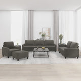 4 Piece Sofa Set with Cushions Dark Grey Velvet