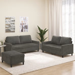 3 Piece Sofa Set with Cushions Dark Grey Velvet
