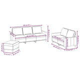 3 Piece Sofa Set with Cushions Dark Grey Velvet