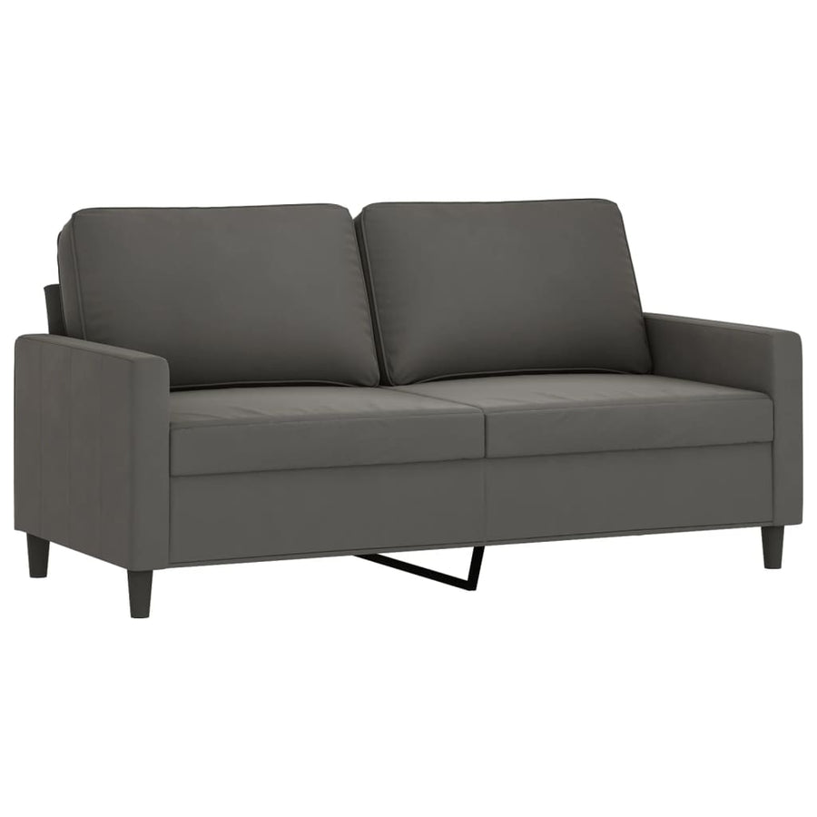 3 Piece Sofa Set with Cushions Dark Grey Velvet