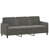 4 Piece Sofa Set with Throw Pillows&Cushions Dark Grey Velvet - Rear View