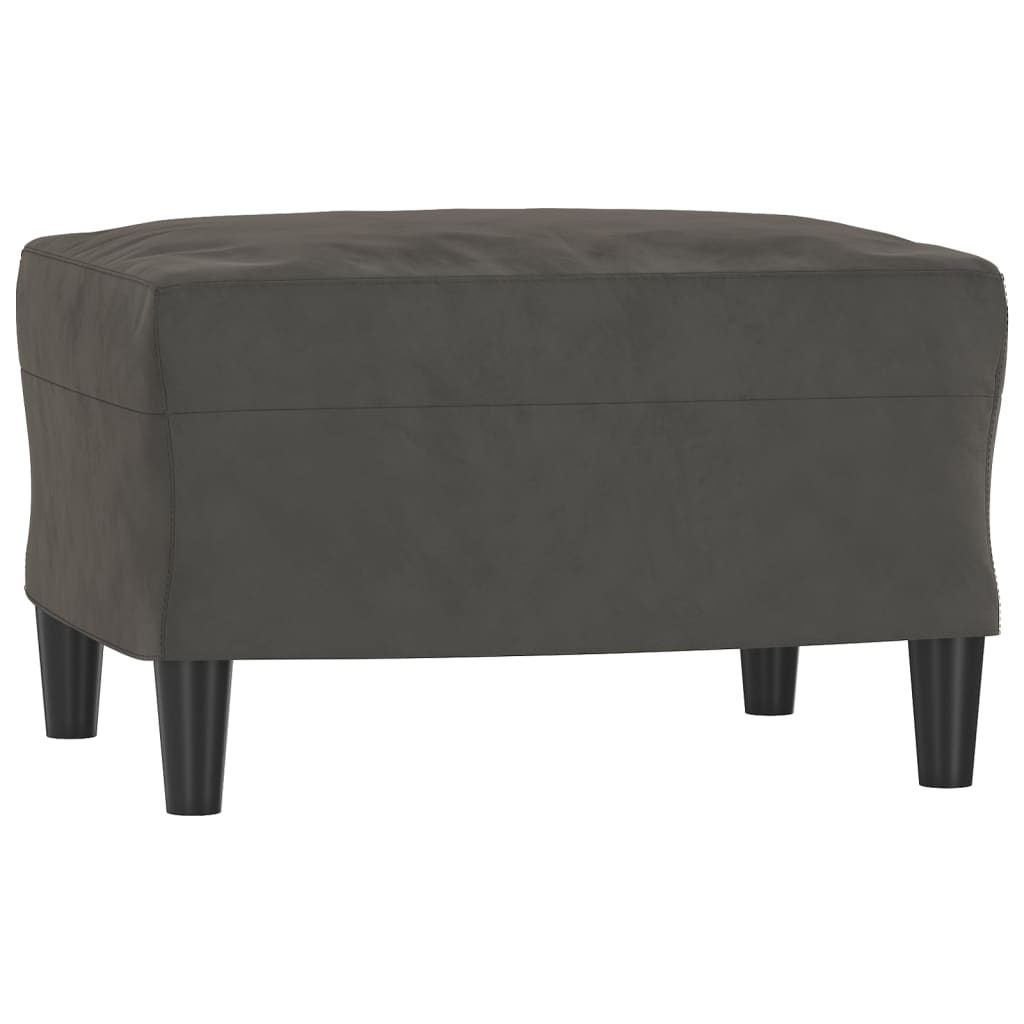 4 Piece Sofa Set with Throw Pillows&Cushions Dark Grey Velvet