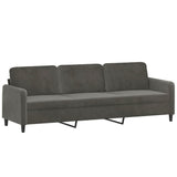 4 Piece Sofa Set with Throw Pillows&Cushions Dark Grey Velvet