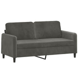 3 Piece Sofa Set with Throw Pillows&Cushions Dark Grey Velvet - 45-Degree Angle