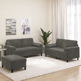 3 Piece Sofa Set with Throw Pillows&Cushions Dark Grey Velvet