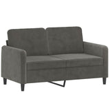 2 Piece Sofa Set with Throw Pillows&Cushions Dark Grey Velvet