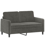 2 Piece Sofa Set with Throw Pillows&Cushions Dark Grey Velvet