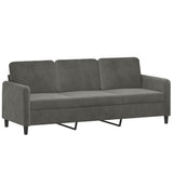 2 Piece Sofa Set with Throw Pillows&Cushions Dark Grey Velvet
