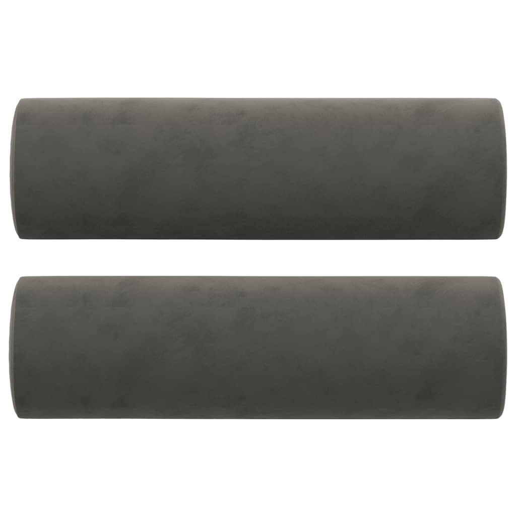 2 Piece Sofa Set with Throw Pillows&Cushions Dark Grey Velvet