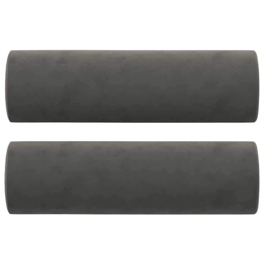 2 Piece Sofa Set with Throw Pillows&Cushions Dark Grey Velvet