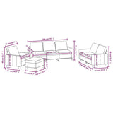 4 Piece Sofa Set with Cushions Black Faux Leather