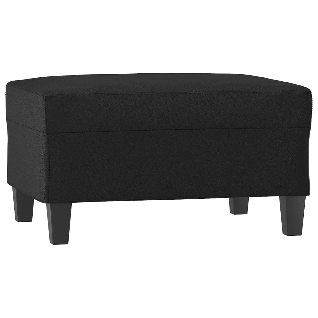3 Piece Sofa Set with Cushions Black Faux Leather