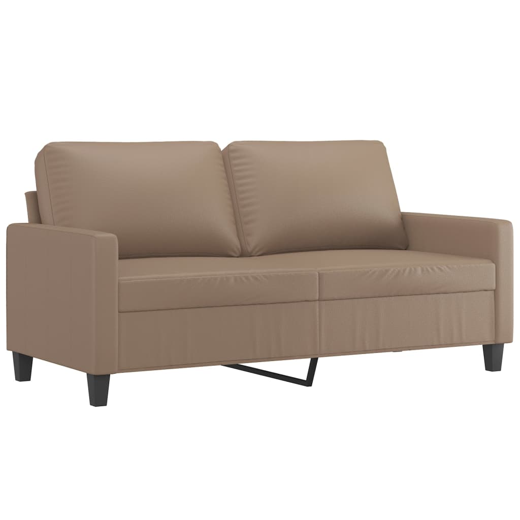 3 Piece Sofa Set with Cushions Cappuccino Faux Leather