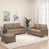 3 Piece Sofa Set with Cushions Cappuccino Faux Leather