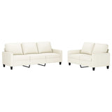 2 Piece Sofa Set with Cushions Cream Faux Leather