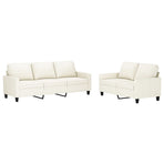 2 Piece Sofa Set with Cushions Cream Faux Leather