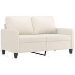 2 Piece Sofa Set with Cushions Cream Faux Leather