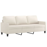 2 Piece Sofa Set with Cushions Cream Faux Leather - 45-Degree Angle