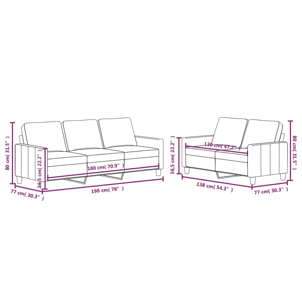 2 Piece Sofa Set with Cushions Cream Faux Leather
