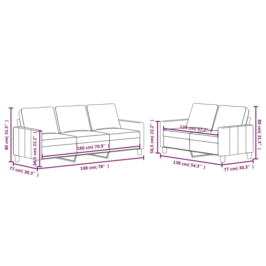 2 Piece Sofa Set with Cushions Cream Faux Leather