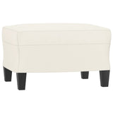 3 Piece Sofa Set with Cushions Cream Faux Leather - Rear View