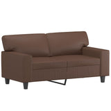 3 Piece Sofa Set with Pillows&Cushions Brown Faux Leather - Top-Down View