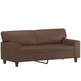 3 Piece Sofa Set with Pillows&Cushions Brown Faux Leather - 45-Degree Angle