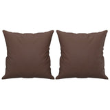 3 Piece Sofa Set with Pillows&Cushions Brown Faux Leather