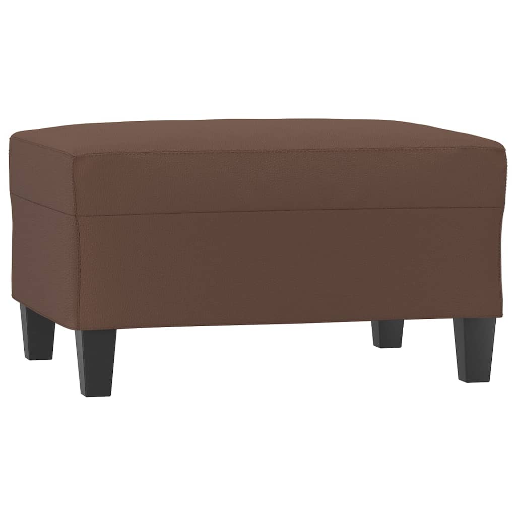 3 Piece Sofa Set with Pillows&Cushions Brown Faux Leather