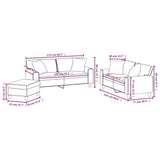 3 Piece Sofa Set with Pillows&Cushions Brown Faux Leather