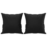 2 Piece Sofa Set with Pillows&Cushions Black Faux Leather